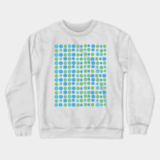 Blue Green Circles Modern Decorative Abstract Mosaic Pattern Crewneck Sweatshirt